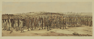 27564 Afbeelding van de maskerade van de studenten van de Utrechtse hogeschool ter gelegenheid van het 270-jarig ...